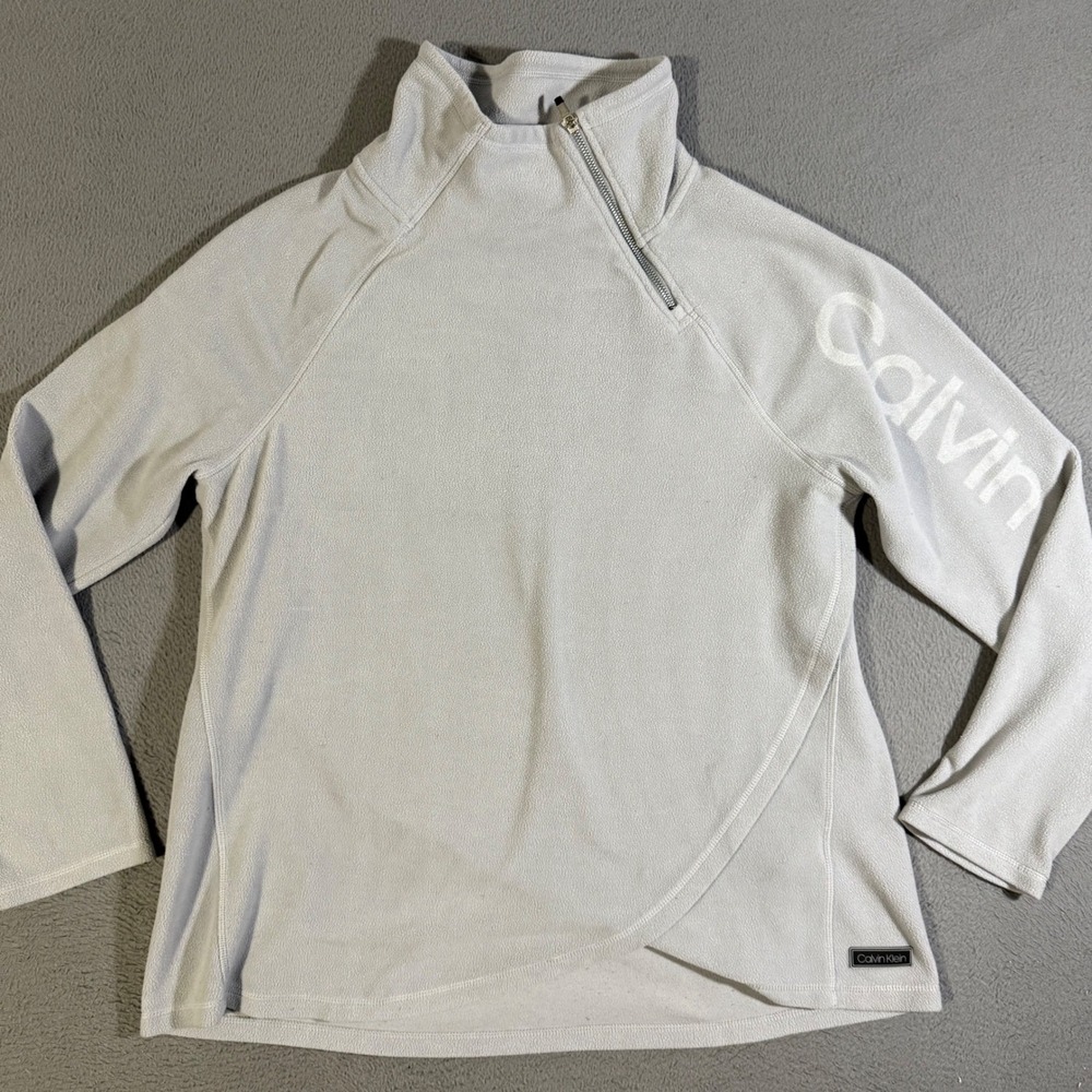 Calvin Klein Womens Pullover Fleece Top Mock Neck Activewear Size XL/XG